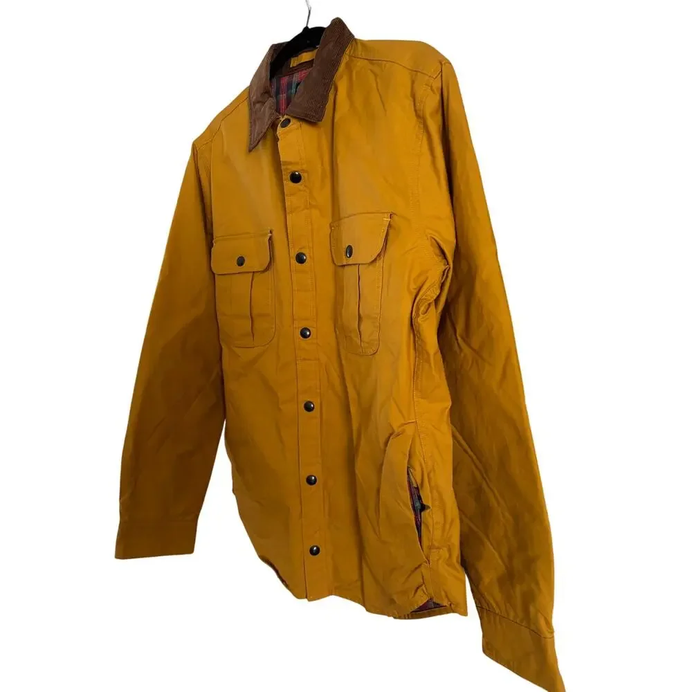 J.Crew British Millerain Mustard Brown Military Waxed Cotton Jacket Men’s Size M